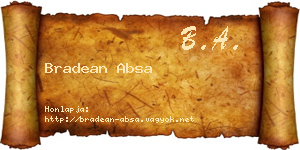 Bradean Absa névjegykártya